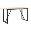 vidaXL spisebord 160x80x75,5 cm O-stel massivt fyrretr&aelig; og st&aring;l