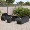 vidaXL Havesofa S&aelig;t 8 pcs Sort polyrattan
