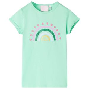 vidaXL T-shirt til b&oslash;rn str. 92 lysegr&oslash;n