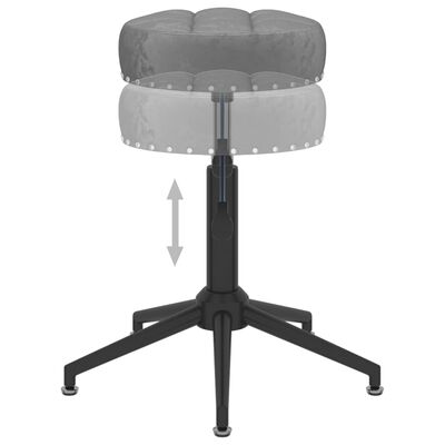 vidaXL arbejdsstol med hjul fløjl mørkegrå
