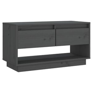 vidaXL tv-bord 74x34x40 cm massivt fyrretr&aelig; gr&aring;