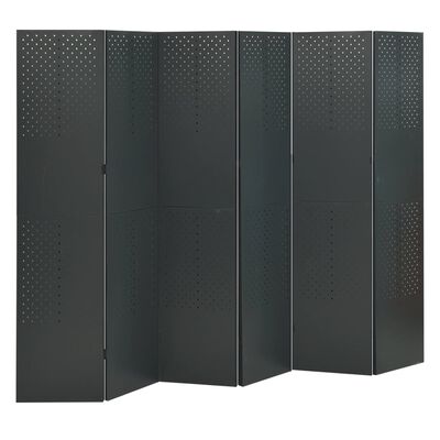 vidaXL 6-panels rumdeler 2 stk. 240x100 cm stål antracitgrå