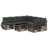 vidaXL Havesofa S&aelig;t 9 stk. Gr&aring; og M&oslash;rkegr&aring; polyrattan