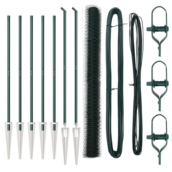 vidaXL Hegnsp&aelig;l Gr&oslash;n 10 x 1,6 m (36 mm net) St&aring;l og PVC