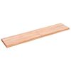 vidaXL bordplade til badev&aelig;relse 140x30x(2-4) cm massivt tr&aelig; lysebrun