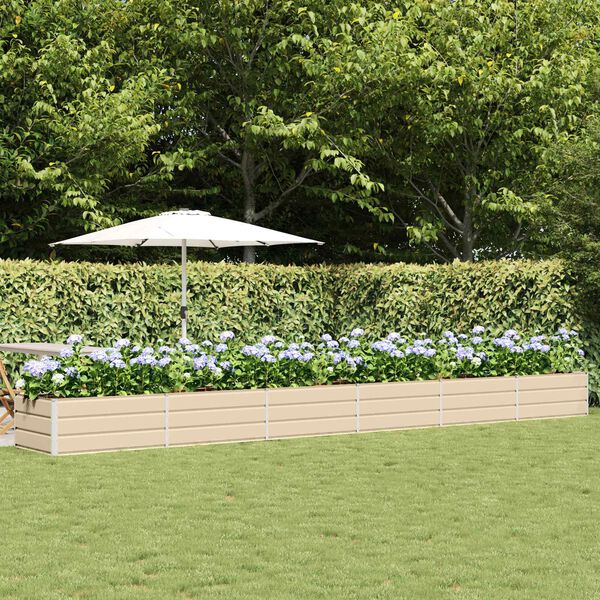 vidaXL Plantekasse Elfenben 600 x 80 x 45 cm St&aring;l