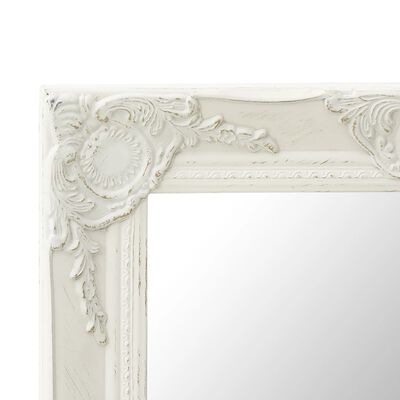 vidaXL vægspejl 50x50 cm barokstil hvid
