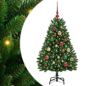 vidaXL Kunstigt Hinged Juletr&aelig; 150 LED'er Gr&oslash;n 120 cm PVC og St&aring;l