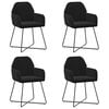 vidaXL Spisestole 4 pcs Velour (V) Sort 55 x 50 x 84 cm