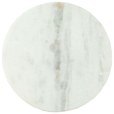 vidaXL sofabord Ø 50 cm ægte massivt marmor hvid og sort