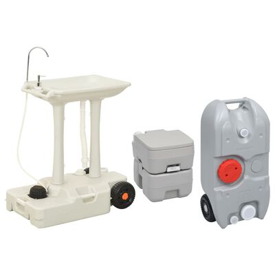 vidaXL transportabelt campingtoilet og håndvask med vandbeholder