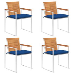 vidaXL havestole 4 stk. med hynder massivt akacietr&aelig;