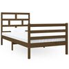 vidaXL sengeramme 90x190 cm Single massivt tr&aelig; gyldenbrun