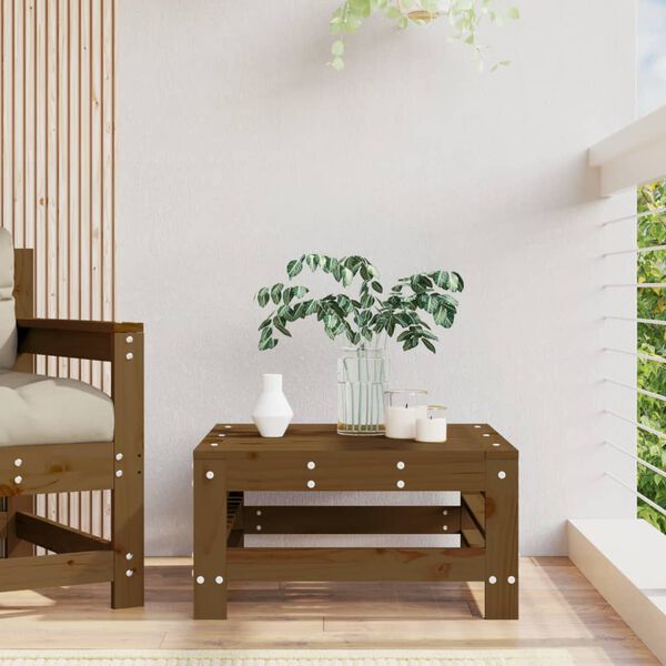 vidaXL haveskammel massivt fyrretræ gyldenbrun