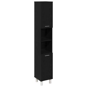 vidaXL Badev&aelig;relsesskab Sort eg 30 x 30 x 179 cm Konstrueret tr&aelig;