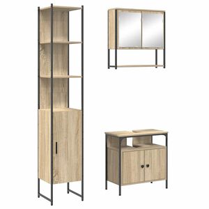 vidaXL Badev&aelig;relsesm&oslash;bel s&aelig;t 3 stk. Sonoma eg 33 x 33 x 185,5 cm
