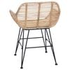 vidaXL Spisestuestol 2 pcs Naturfarvet 55 x 50 x 74 cm Rattan og Jern
