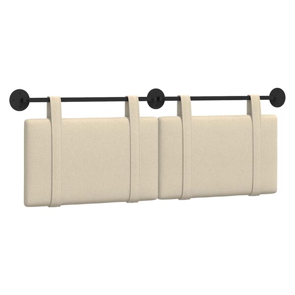 vidaXL H&aelig;ngende Hovedgavl V&aelig;gmonteret Creme 150 x 55 x 5 cm Stof