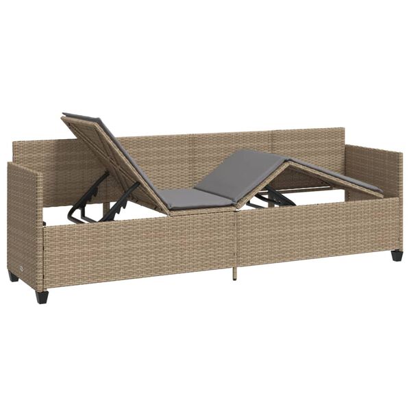 vidaXL loungesofa med hynder polyrattan beige