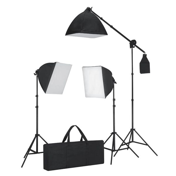 vidaXL fotostudieudstyr med softbox-lamper og baggrund
