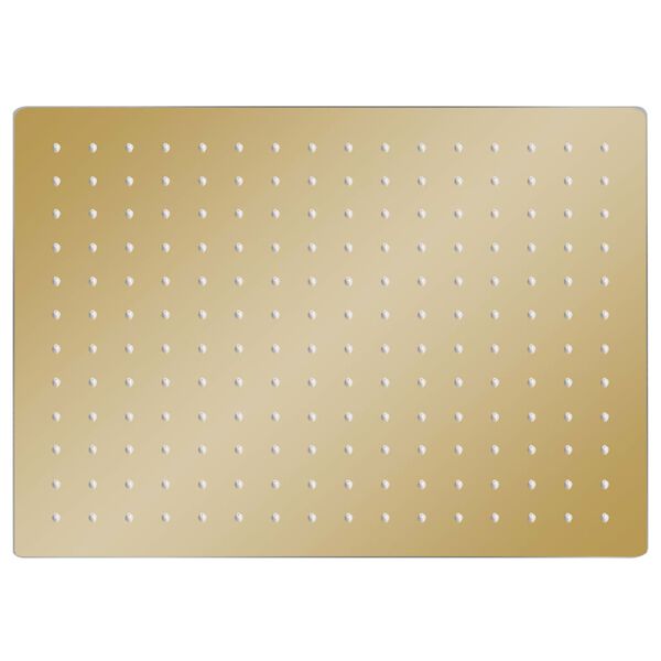 vidaXL regnbrusehoved 40x30 cm rustfrit st&aring;l rektangul&aelig;r guldfarvet