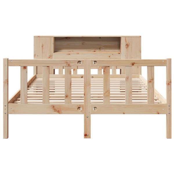 vidaXL seng med reol uden madras 160x200 cm massivt fyrretræ
