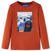 Lang&aelig;rmet T-shirt til b&oslash;rn str. 116 rustfarvet