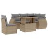 vidaXL sofas&aelig;t til haven 6 dele med hynder polyrattan beige
