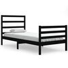 vidaXL sengeramme 90x200 cm massivt fyrretr&aelig; sort