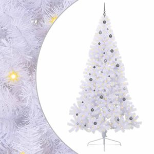 vidaXL Kunstigt juletr&aelig; Hvid 240 cm PVC og St&aring;l