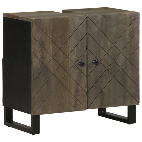 vidaXL vaskeskab sort 62x33x58 cm massivt mangotr&aelig;