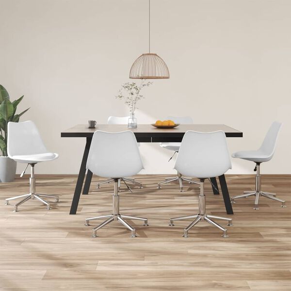 vidaXL drejelige spisebordsstole 6 stk. kunstl&aelig;der hvid