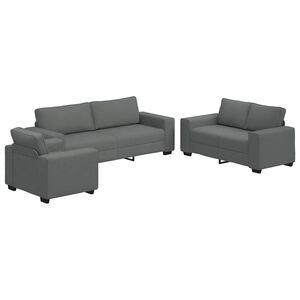 vidaXL sofas&aelig;t 3 dele med hynder stof m&oslash;rkegr&aring;