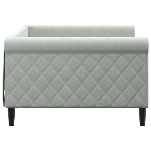 vidaXL daybed 100x200 cm velour lysegr&aring;