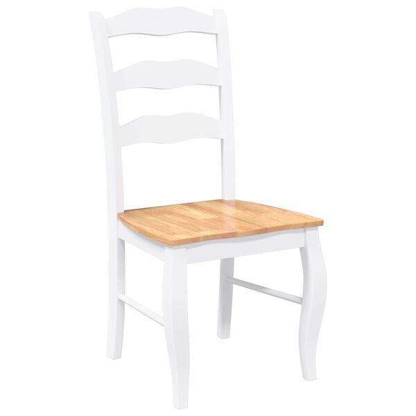 vidaXL spisebordsstole 2 stk. massivt gummitræ hvid