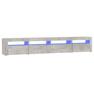 vidaXL sengebord med LED-lys 240x35x40 cm betongr&aring;