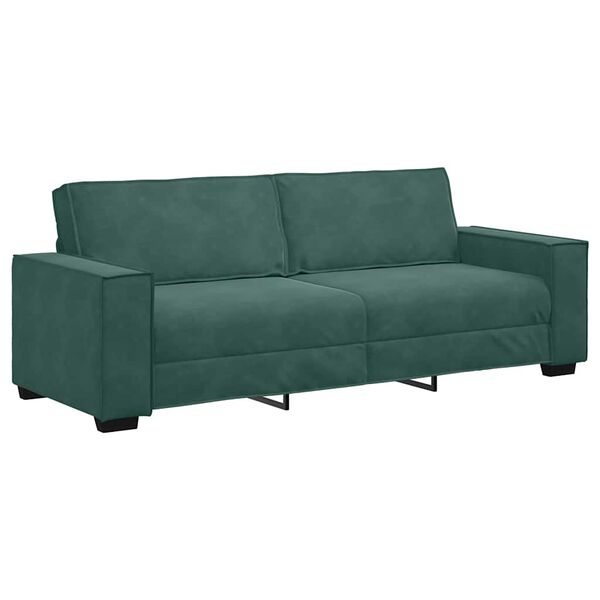 vidaXL 3-personers sofa 180 cm fløjl mørkegrøn