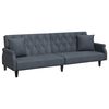 vidaXL sovesofa med arml&aelig;n velour m&oslash;rkegr&aring;