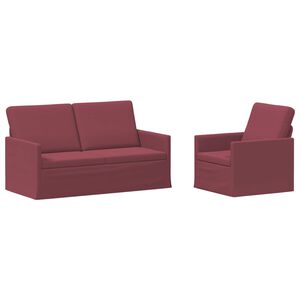 vidaXL Sofa S&aelig;t 2 pcs Vinr&oslash;d Stof