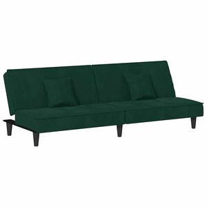 vidaXL sovesofa velour m&oslash;rkegr&oslash;n