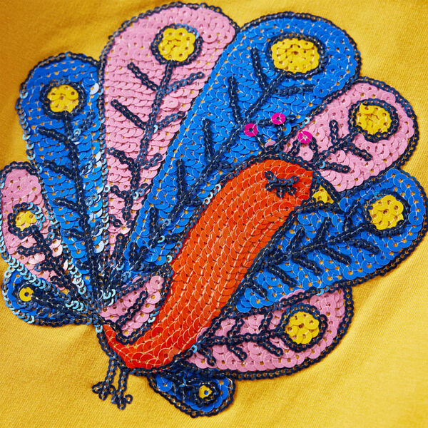 Sweatshirt til børn str. 104 okkerfarvet