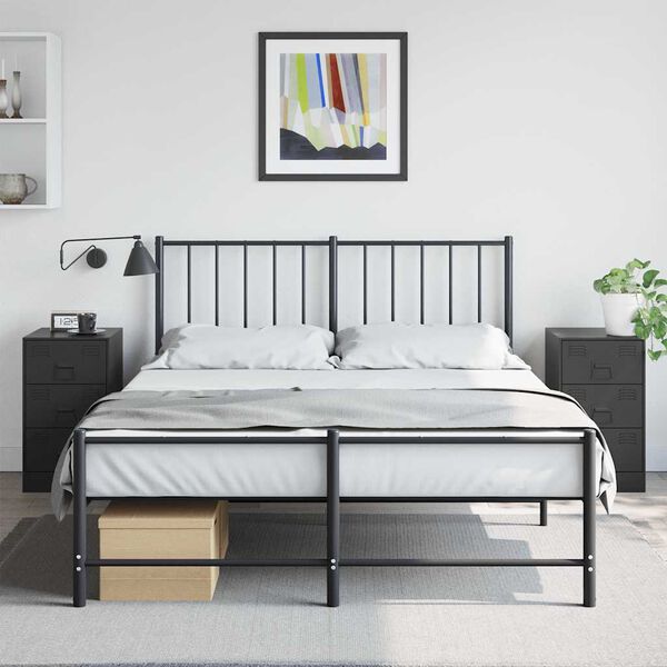 vidaXL sengeborde 2 stk. 34,5x39x62 cm st&aring;l sort