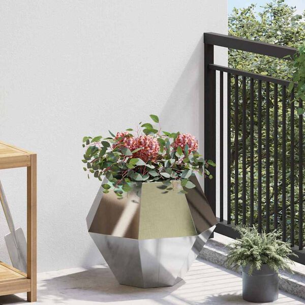 vidaXL Plantekasse Sølv 50 x 50 x 40 cm Rustfrit stål