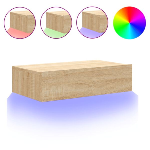 vidaXL tv-bord med LED-lys 60x35x15,5 cm sonoma-eg