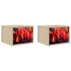 vidaXL V&aelig;gmonteret natbord HEESCH 2 stk. Sonoma-eg 36 x 33 x 25 cm