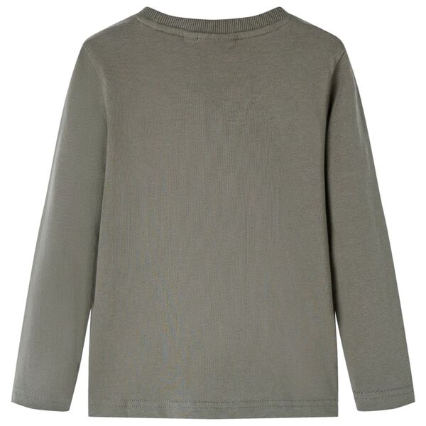 Lang&aelig;rmet T-shirt til b&oslash;rn str. 104 kakifarvet