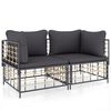 vidaXL hj&oslash;rnemoduler til havesofa 2 stk. med hynder polyrattan