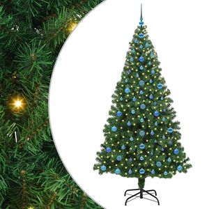 vidaXL Kunstigt juletr&aelig; med stativ Gr&oslash;n 210 cm PVC og St&aring;l og Plastik