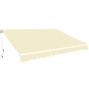 vidaXL foldemarkise manuel betjening 400 cm cremefarvet