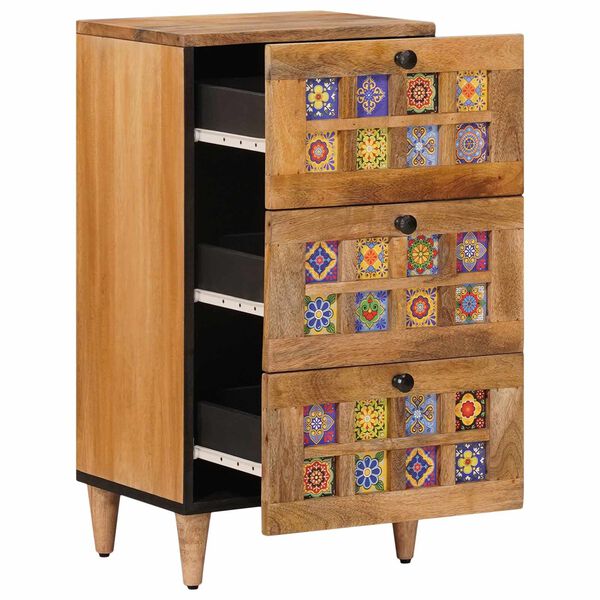 vidaXL Sideboard Naturfarvet 40 x 33 x 75 cm Massivt mangotr&aelig;